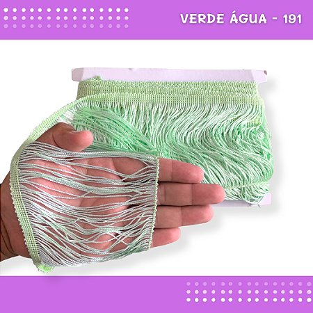 Franja De Tecido Acetinado - 15cm - Grade De Cores - Rolo C/10 Mts Cor:Verde-Agua-191