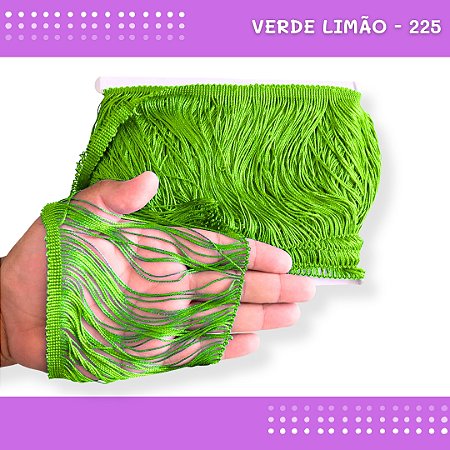 Franja De Tecido Acetinado - 15cm - Grade De Cores - Rolo C/10 Mts Cor:Verde-Limao-225