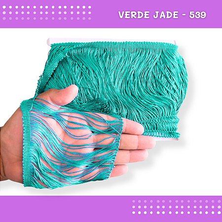 Franja De Tecido Acetinado - 15cm - Grade De Cores - Rolo C/10 Mts Cor:Verde-Jade-539