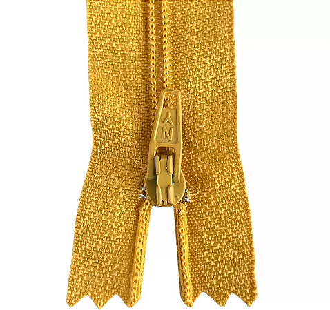 Ziper Comum Nylon Fino - 12cm - Nº3 - Pct C/100 Unidades COR:MOSTARDA-130
