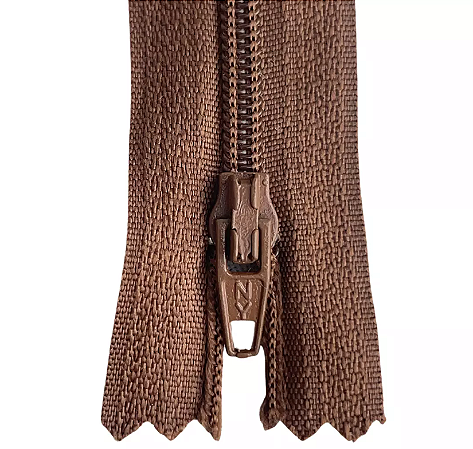 Ziper Comum Nylon Fino - 12cm - Nº3 - Pct C/100 Unidades COR:MARROM-290