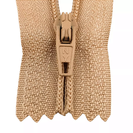 Ziper Comum Nylon Fino - 12cm - Nº3 - Pct C/100 Unidades COR:CARAMELO-267