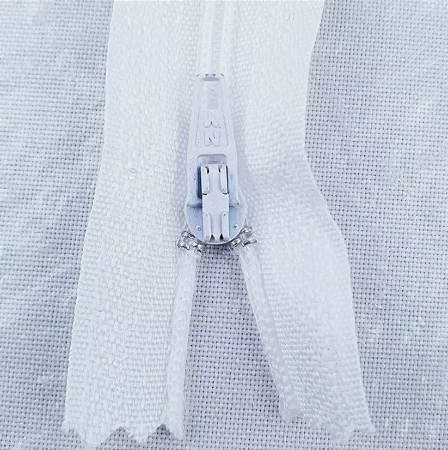 Ziper Comum Nylon Fino - 12cm - Nº3 - Pct C/100 Unidades COR:BRANCO-101