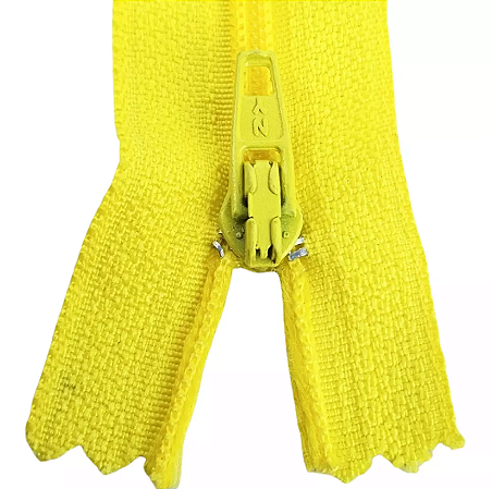 Ziper Comum Nylon Fino - 12cm - Nº3 - Pct C/100 Unidades COR:AMARELO-CANARIO-106