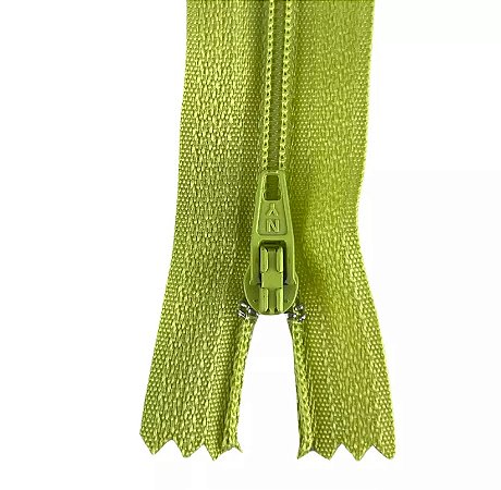 Ziper Comum Nylon Fino - 18cm - Nº3 - Pct C/100 Unidades COR:VERDE-CITRICO-221