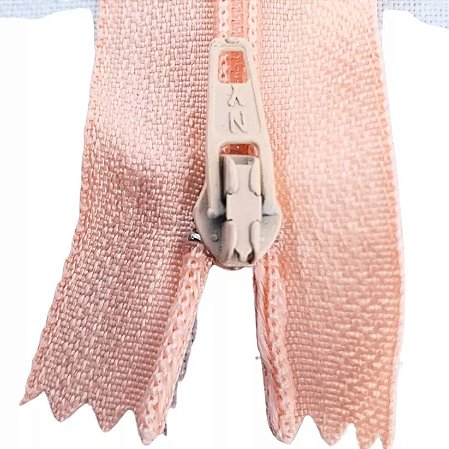 Ziper Comum Nylon Fino - 18cm - Nº3 - Pct C/100 Unidades COR:SALMAO-147