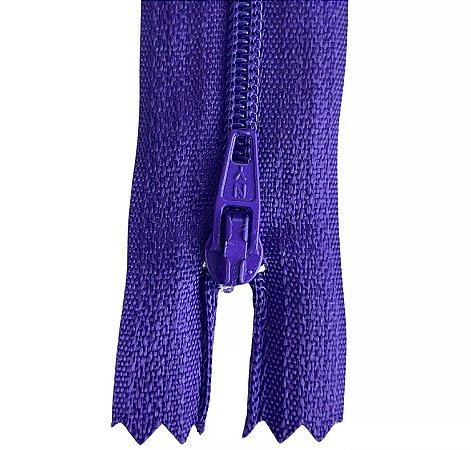 Ziper Comum Nylon Fino - 18cm - Nº3 - Pct C/100 Unidades COR:ROXO-218