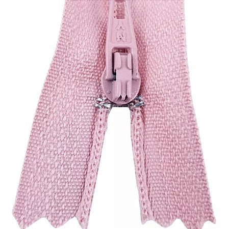 Ziper Comum Nylon Fino - 18cm - Nº3 - Pct C/100 Unidades COR:ROSE-135