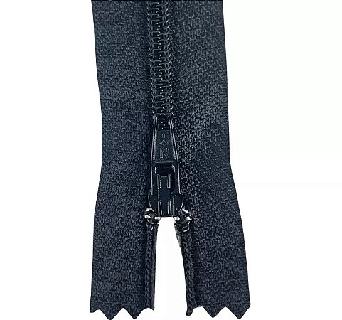 Ziper Comum Nylon Fino - 18cm - Nº3 - Pct C/100 Unidades COR:PRETO-310