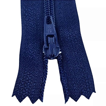 Ziper Comum Nylon Fino - 18cm - Nº3 - Pct C/100 Unidades COR:MARINHO-318