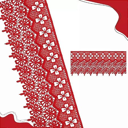 Renda Guipir Chl-622 10.0 Cm - Rolo C/13.7 Mts Cor:Vermelho-145