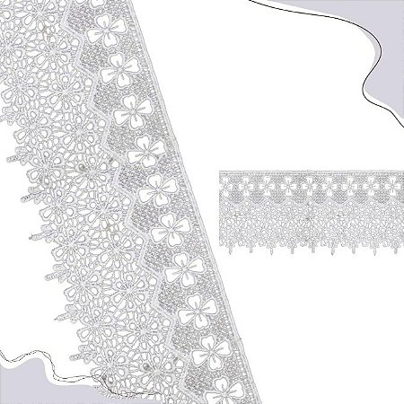 Renda Guipir Chl-622 10.0 Cm - Rolo C/13.7 Mts Cor:Branco-101