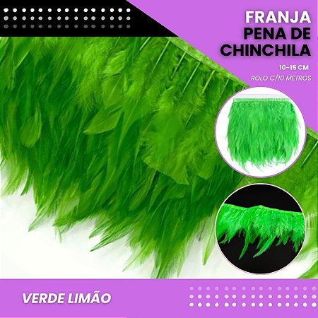 Franja Pena Chinchila Premium - Rolo c/10 Mts COR: VERDE-LIMAO