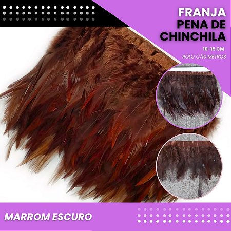 Franja Pena Chinchila Premium - Rolo c/10 Mts COR: MARROM-ESCURO