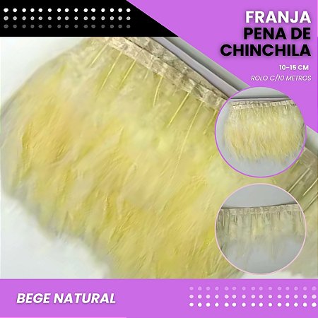 Franja Pena Chinchila Premium - Rolo c/10 Mts COR: BEGE NATURAL/CRU