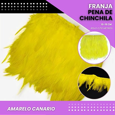 Franja Pena Chinchila Premium - Rolo c/10 Mts COR: AMARELO-CANARIO