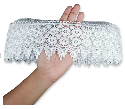 Renda Guipir Chl-427 9.5 Cm - Rolo C/13.7 Metros Cor:Branco-101