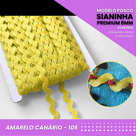 Sianinha - 08mm - Rolo C/50 Mts Cor:Amarelo-Canario-106