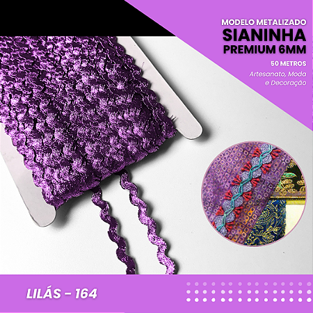 Sianinha Metalizada - 06mm - Rolo C/50 Mts Cor:Lilas-164