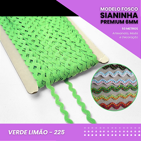 Sianinha Premium - 06mm - Rolo C/50 Mts Cor:Verde-Limao-225