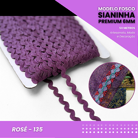 Sianinha Premium - 06mm - Rolo C/50 Mts Cor:Rose-135