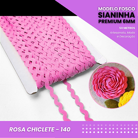 Sianinha Premium - 06mm - Rolo C/50 Mts Cor:Rosa-Chiclete-140