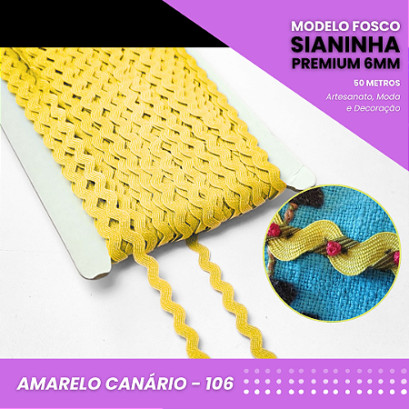 Sianinha Premium - 06mm - Rolo C/50 Mts Cor:Amarelo-Canario-106
