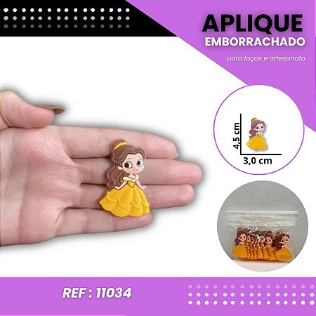 Aplique Emborrachado Para Laços - Princesa Bela e a Fera Ref:11034