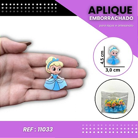 Aplique Emborrachado Para Laços - Princesa Cinderela Ref: .11033