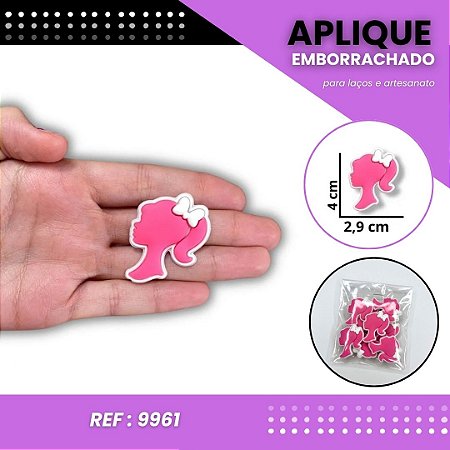 Aplique Emborrachado Para Laços - Sinueta Barbie Ref: 9961