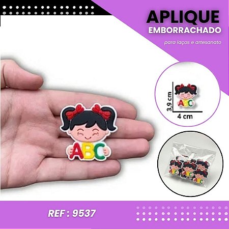 Aplique Emborrachado Para Laços - Escolar Menina ABC Ref: 9537