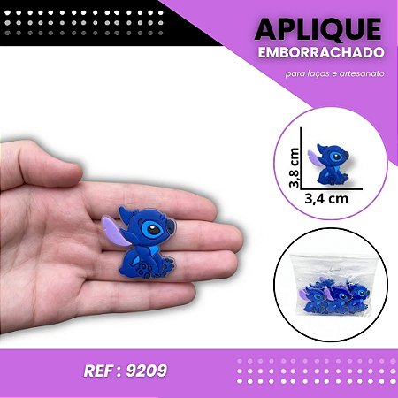 Aplique Emborrachado Para Laços - Stitch Sentado Ref: 9209