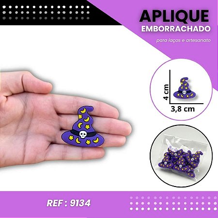 Aplique Emborrachado Para Laços - Halloween Chapeu Ref: 9134