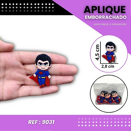 Aplique Emborrachado Para Laços - Super Homem Superman Ref: 9031