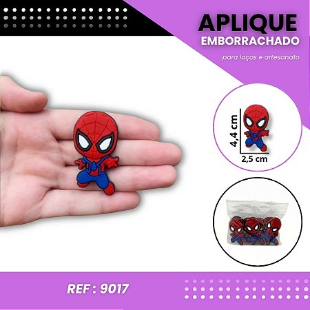 Aplique Emborrachado Para Laços - Homem Aranha Ref: 9017