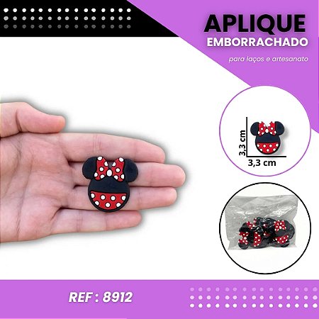 Aplique Emborrachado Para Laços - Silhueta Minnie Mouse Mickey Ref: 8912