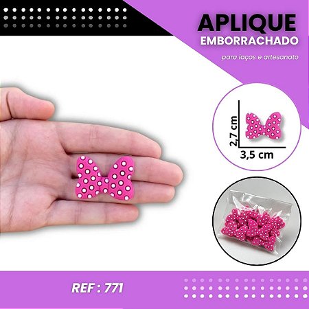 Aplique Emborrachado Para Laços - Laço Minnie Mouse Pink Ref: 771