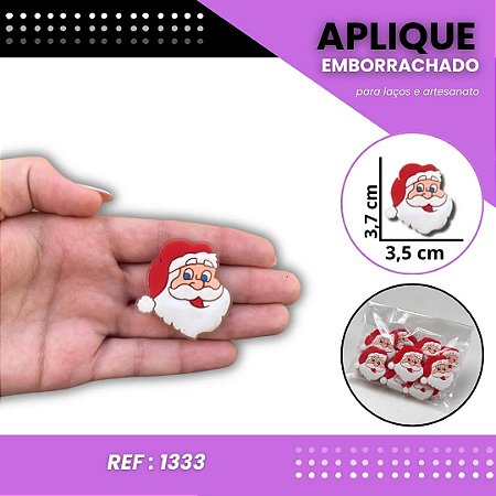 Aplique Emborrachado Para Laços - Papai Noel Rosto Ref: 1333