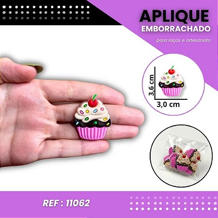 Aplique Emborrachado Para Laços - Doce Cupcake Ref: 11062