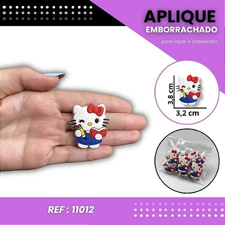 Aplique Emborrachado Para Laços - Hello Kitty Escolar Ref: 11012
