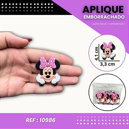 Aplique Emborrachado Para Laços - Minnie Mouse Fofa Pink Ref: 10986