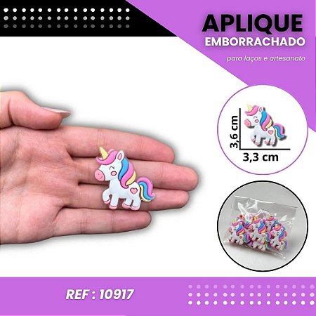 Aplique Emborrachado Para Laços - Unicornio Ref: 10917