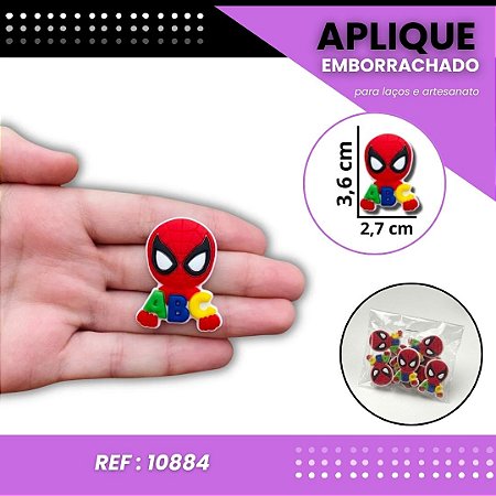 Aplique Emborrachado Para Laços - Homem Aranha ABC Escolar Ref: 10884