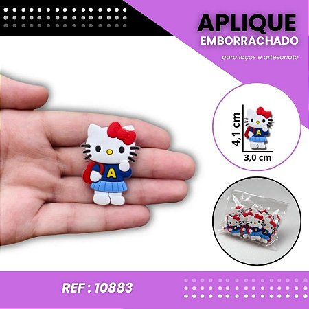 Aplique Emborrachado Para Laços - Hello Kitty Escolar Ref: 10883