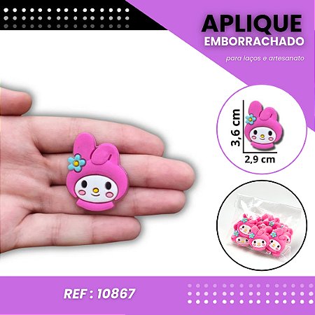 Aplique Emborrachado Para Laços - Rosto My Melody Hello Kitty Ref: 10867