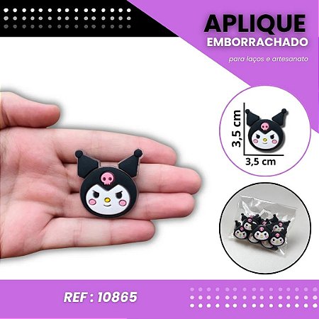 Aplique Emborrachado Para Laços - Kuromi Hello Kitty Ref: 10865
