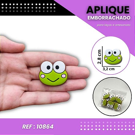 Aplique Emborrachado Para Laços - Keroppi Hello Kitty Ref: 10864