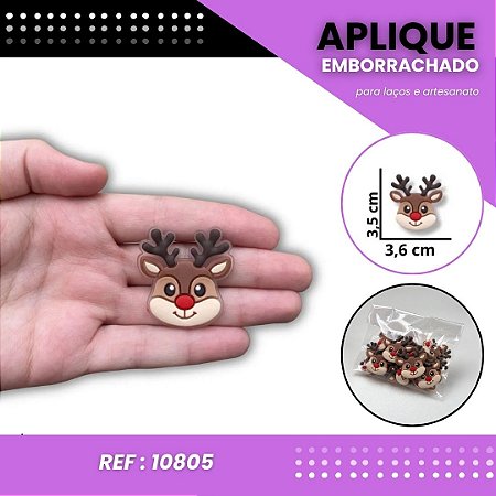 Aplique Emborrachado Para Laços - Natalino Rena Ref: 10805