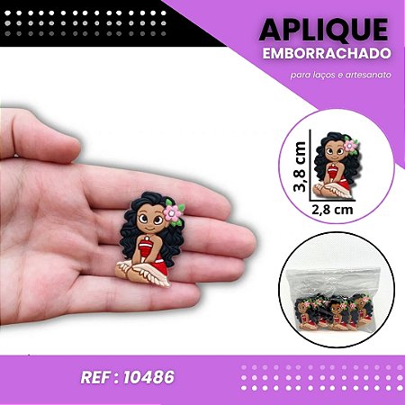 Aplique Emborrachado Para Laços - Princesas Moana Ref: 10486
