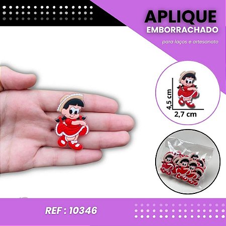 Aplique Emborrachado Para Laços - Rosinha Turma da Mônica Ref: 10346